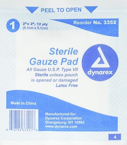 Amazon Com Gauze Pads St 2x2 12ply Dyn Size 100 Health Personal Care