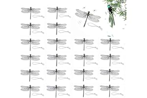 20 PCS Artificial Dragonfly Hat Clip for Bug Repellent - Realistic 3D Dragon Fly Clips for Outdoor, Camping & Fishing, Natura