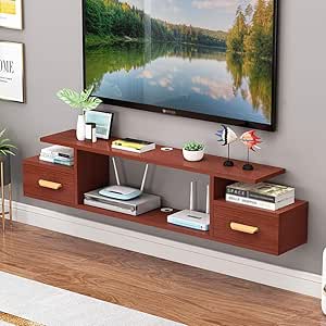 LDM Estantes flotantes para TV con Puerta, Consola Multimedia de Madera