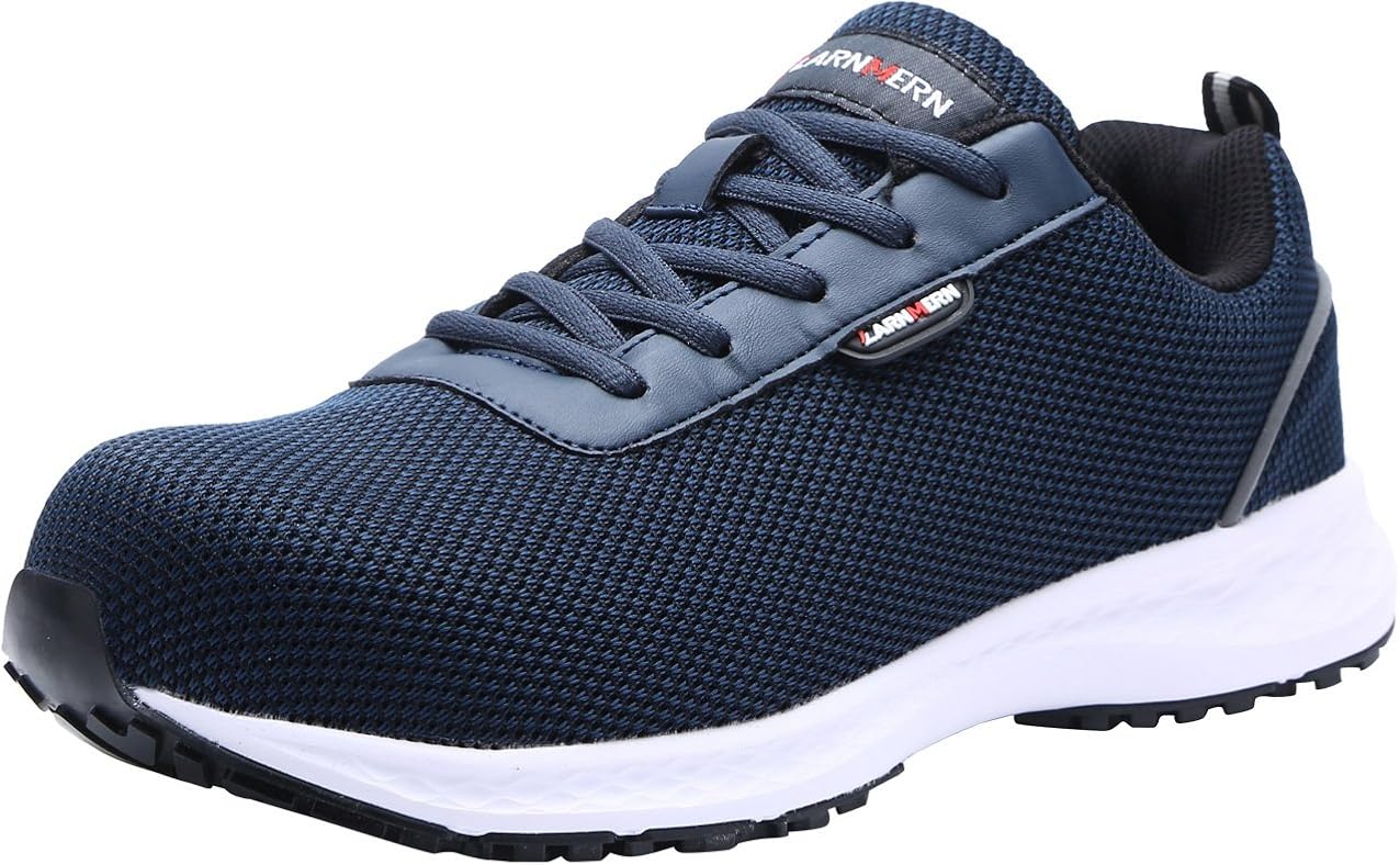 LARNMERN Mens Steel Toe Safety Trainers,LM30 Flyknit Breathable