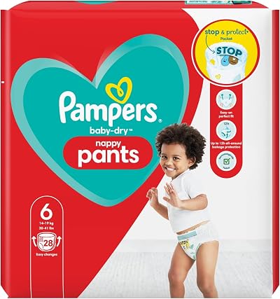 Pampers Baby-Dry Nappy Pants Size 6 28 Nappies 15kg+