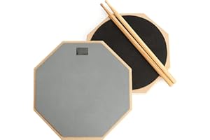 Tosnail 12-inch Silent Drum Practice Pad - Gray - Bonus 5A Drumsticks