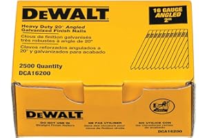DEWALT Finish Nails, 20-Degree, 2-Inch, 16GA, 2500-Pack (DCA16200)