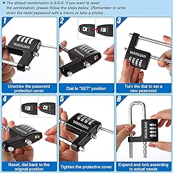 Combination Lock,4 Digit Combination Lock 3/8Inch