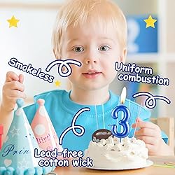Hongplus Number 13 Blue Silver Birthday Candle