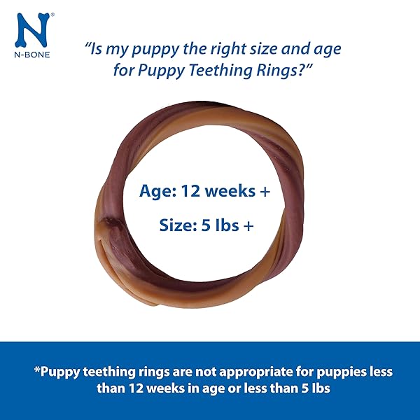 N-BONE PUPPY TEETHING RINGS PEANUT BUTTER FLAVOR DOG TREAT, 6 COUNT BAG, 7.2-OZ