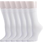 EPEIUS Women's Crew Socks - Soft Thin Seamless Viscose Dress Calf Socks for Business,Trouser Sox 3/6 Pairs