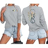Migxsaf Nurse Graphic Crewneck Sweatshirts for women Floral Stethoscope Lightweight Sweatshirt Pullover Hoodie Nurses Gifts