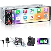 GBEER Single Din Radio Car Stereo with Apple CarPlay &amp; Android Auto | 6.5&rdquo; InCell Touchscreen Car Radio,Bluetooth 6.0,Type-C Fast Charging, 1080P Backup Camera,GPS,AM&amp;FM,Voice Control,Mirror Link