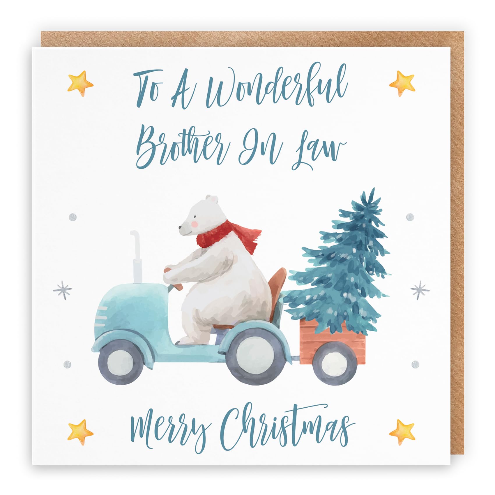 Hunts England - Brother In Law Christmas Card - To A Wonderful Brother In Law - Merry Christmas - Polar Bear Collection