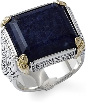 Amazon.com: Konstantino - Anillo de plata de 18 quilates con sodolita azul  para hombre talla 10: Jewelry