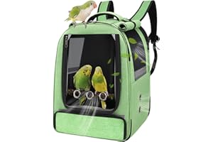 Sysmashing Bird Backpack Carrier,Bird Travel cage Backpack with Tray and Standing Perch,Feeding Tank,Waterproof pad,Used for Parakeets,hornbirds,Lovebirds,Small and Medium-Sized Bird