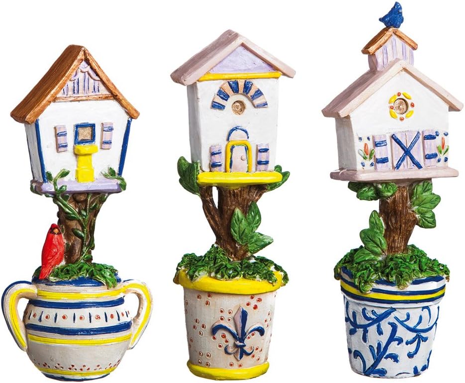 Evergreen Garden 844816 La Hotel Meublee La Maisonette and L'Auberge Birdhouses (Set of 3)