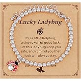 AHAETH Ladybug Themed Gifts Bracelet for Women Jewelry Birthday Accessories Miraculous Ladybug Stuff