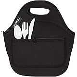 Neoprene Lunch Bag (Black) - Reusable Lunch Tote