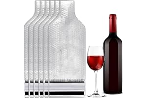 6 Pack Wine Bottle Travel Protector Sleeves – Leakproof Resealable Bags for Luggage – Double-Layer Bottle Skins for Plane Tra
