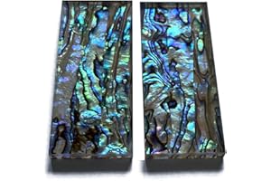 CUEFITS 1Pair Natural Pura Abalone Shell Knife Handle Inlay Material Scale Blank Grip Sheet - 33x78x6mm