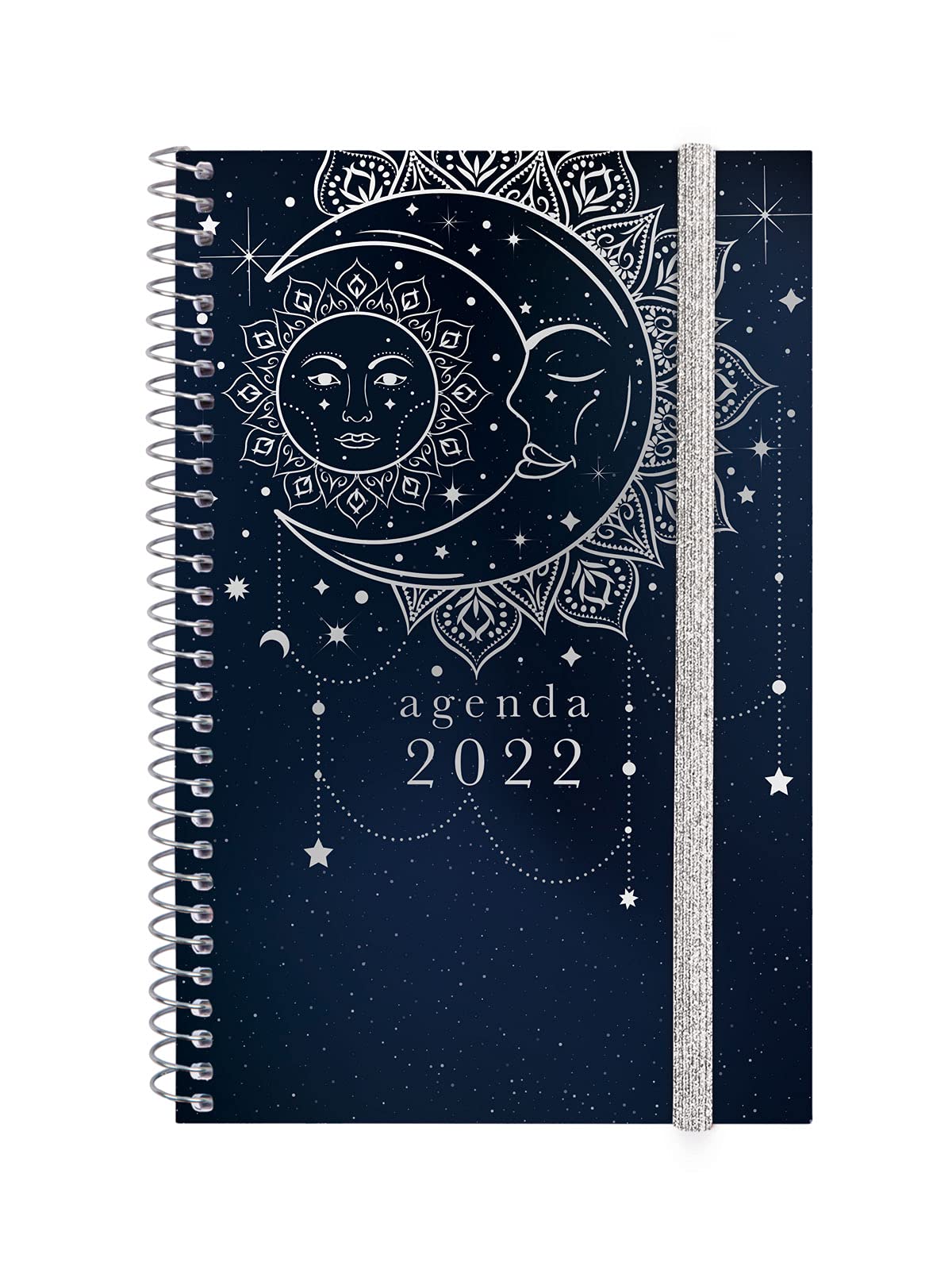 Finocam - Appointment Calendar 2022 Weekly Planner, from January 2022 to December 2022 (12 Months) E5-117 x 181 mm Spiral Design Collection Moon International
