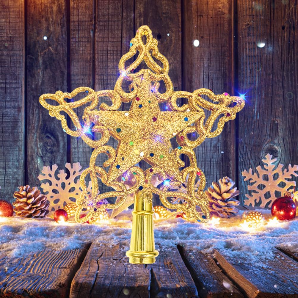 6 in Christmas Tree Topper Star NOCHME Lightweight Hollow Out Xmas Tree Top Decoration
