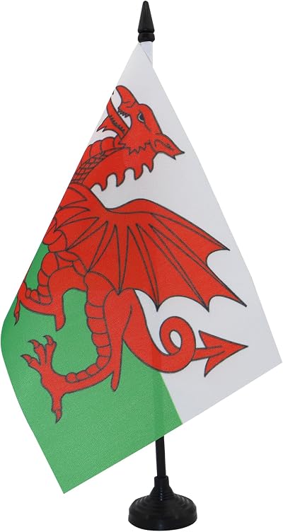 AZ FLAG Wales Table Flag 5x8 in Welsh Office Decoration 100% Polyester