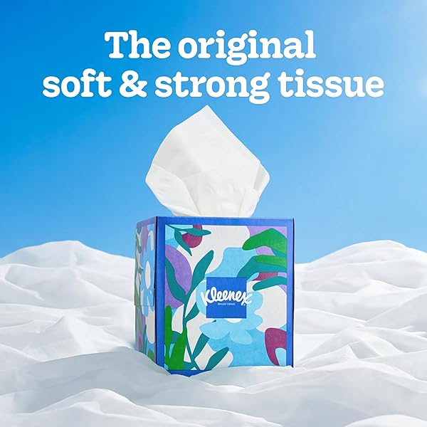 KLEENEX TRUSTED CARE FACIAL TISSUES, 4 CUBE BOXES, 70 TISSUES PER BOX, 2-PLY (280 TOTAL), PACKAGING MAY VARY
