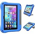 Fire HD 8 Tablet Case for Kids, Kindle Fire 8 Case(12th/10th Generation, 2024/2022/2020 Release)-Auorld Lightweight Shockproof Kid-Proof Cover with Handle Stand for Kindle Fire HD 8/8 Plus Tablet-Blue