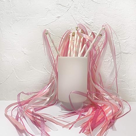 Amazon パーティーメイド リボンワンズ ピンク 10本セット 鈴付き フラワーシャワー ウェディング パーティー 結婚式の演出に 風船 バルーン おもちゃ