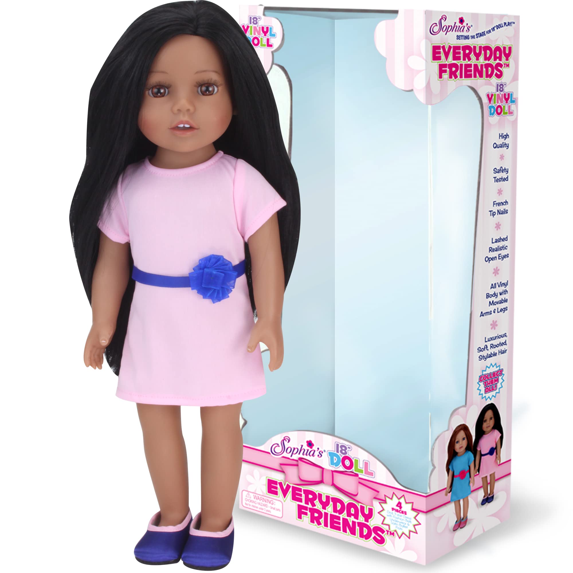 Sophia's Brooklyn 18 Inch Vinyl Baby Doll with Pink Dress & Shoes, Everyday Girl Collection