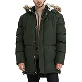 VOPOKER Men's Long Winter Hooded Jacket Warm Windproof Puffy Coat Padded Thicken Parka Jackets
