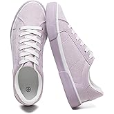 Uoidru Womens Tennis Shoes Faux Suede Sneakers Comfortable White Shoes for Women Lace Up Women Non Slip Casual Walking Shoes