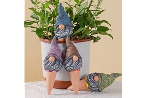 CZWL&HG 4 Pack Terracotta Watering Spikes, Vacation Self-Watering Planters Devices - Continuous Moisture with Slow Release Watering System - Perfect for Indoor Outdoor Plants (Gnome)