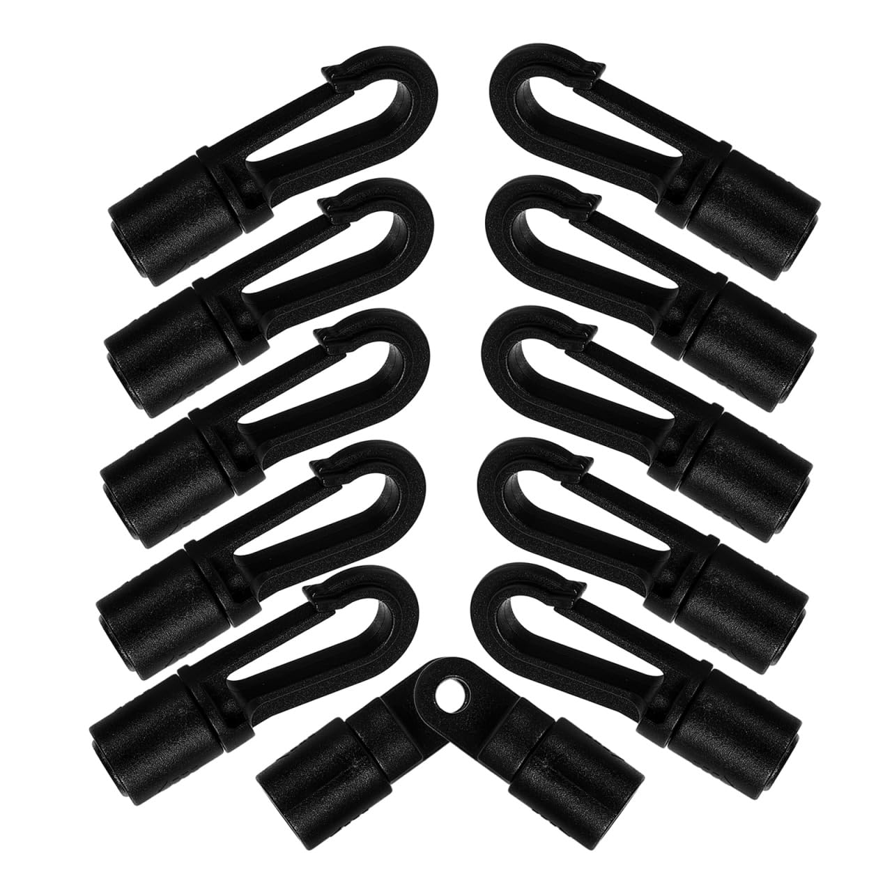 CORHAD 12pcs Bungee Cord End Hooks Elastic Cord Terminal Ends for Kayaks and Boats Type A Hooks Water-resistant Design for Secure Cordage
