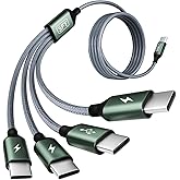 USB C Multi Charging Cable with 4 Type-C Connectors, USB C Splitter 1 in 4 Out Multi Charger Cable, Type C to USBC Cable for iPhone 17/16/15, Galaxy S24/23, Switch, Power Bank, Tablets and More [5FT]