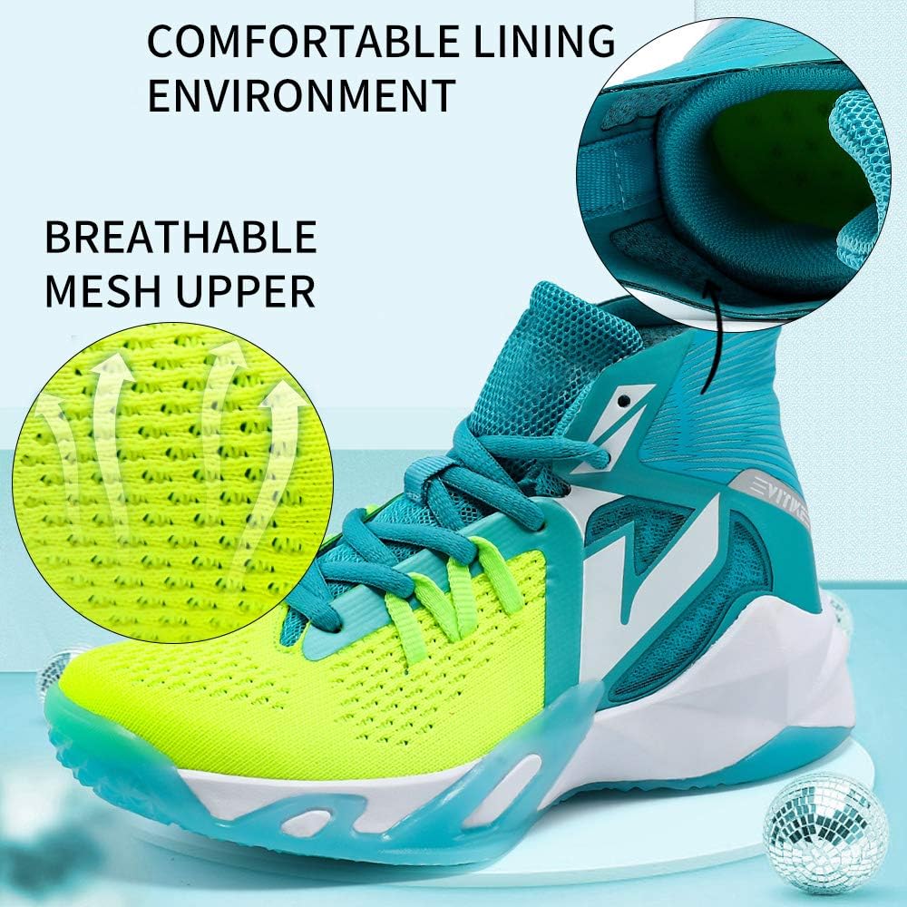  | VITUOFLY Kids Basketball Shoes Boys Air Cushion Sneakers Girls Mid Top School Training Shoes Non-Slip Outdoor Sports Shoes Comfortable Boys Running Shoes Durable Little Kid/Big Kid | Basketball