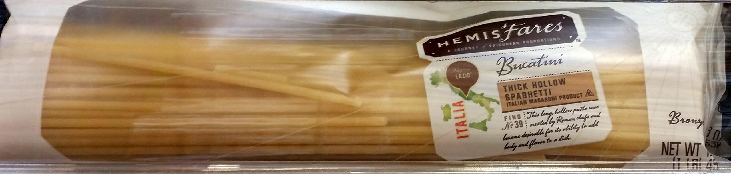 HemisFares Bucatini Think Hollow Spaghetti 16 oz (Pack of 2)
