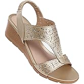 SWQZVT Wedge Sandals Women Dressy: Summer Low Wedges Comfort Sandal - Comfortable Strappy Casual Womens Sandals