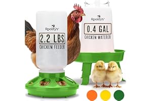 Roosty's Chicken Feeder and Waterer Kit - 1L Feeder and 1.5L Waterer | Hanging Duck and Quail Starter Kit