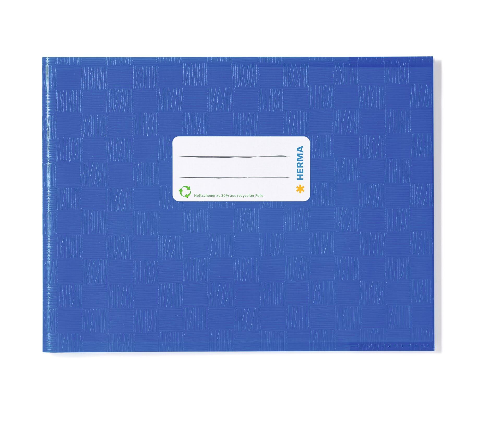 HERMA Exercise Book Cover A5 landscape, with inscription label, made of wipeable and sturdy plastic, slip on cover jackets for school, blue, 19841