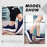 Hanani Slip On Trainers Mens Womens Breathable Lightweight Shoes Deep Blue EU45 view 5