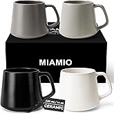 MIAMIO - Coffee Mugs Set of 4 / Large Ceramic Coffee Cups (14 oz) - Mug for Cappuccino, Tea, Espresso - Microwave and Dishwasher Safe - Luxe Collection (Classic Pastel)