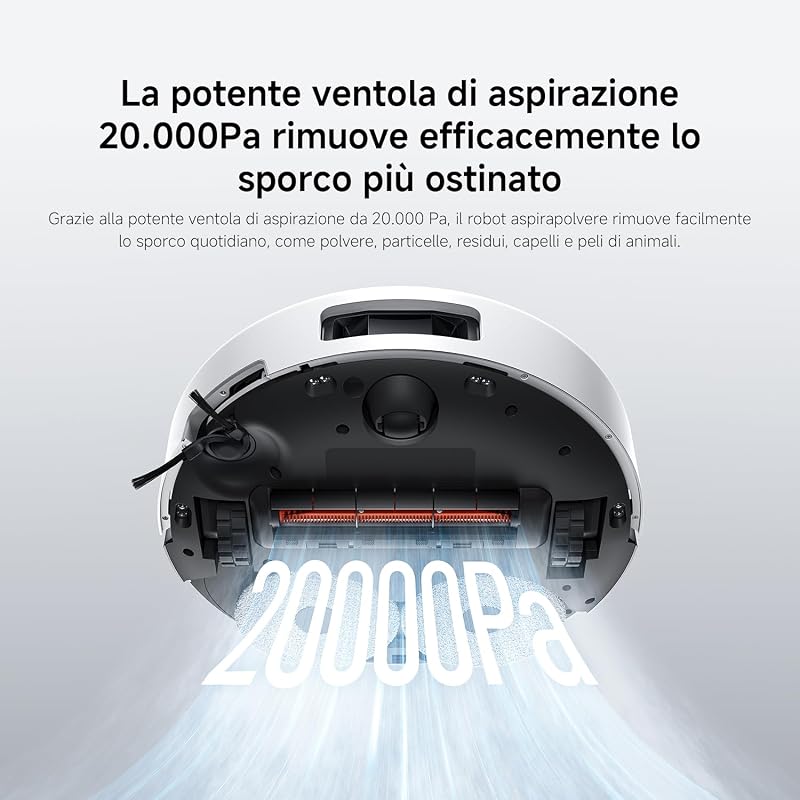 5 Robot aspirapolvere con lavaggio, 20000 Pa, navigazione dToF