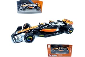 HTLNUZD Bburago 1:43 2023 F1MCL60#4 British GP Lando Norris Alloy Racing Car 1/43 Formula One Model Car Die Cast Adult Collection Vehicles