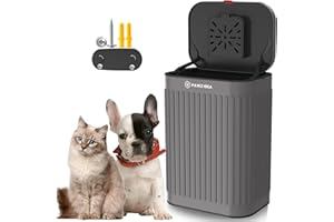 PAWZIDEA Dog Poop Trash Can Outside Wall Mount Odor Control, 2.1 Gallon Small Dog Poop Can Outdoor with Lid No Smell, Hang on Fence, Garbage, Backyard, Dog Waste Can Container, Activated Carbon Filter