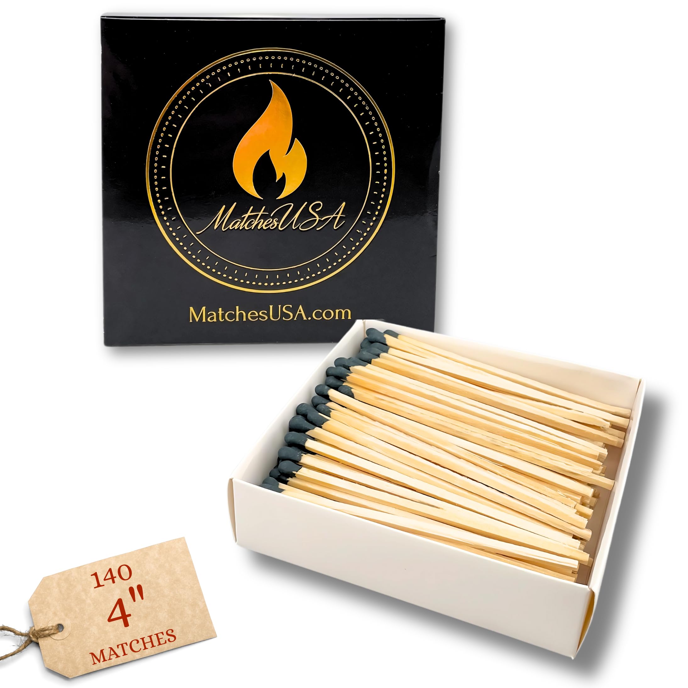 140 Count | 4" Safety Matches in Decorative Match