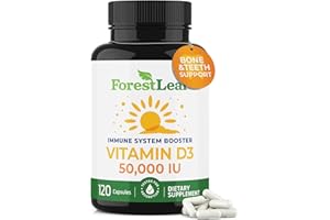 ForestLeaf Vitamin D3 50,000 IU | VIT D - VIT D3 Vitamin D Supplement for Women and Men | Bone Health, Teeth, Immune Support | Easy to Swallow Pills | High Potency WEEKLY Dose, 2-Year Supply, 120 Caps