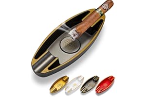 CIGARWONG Cigar Ashtray with 2 Cigar Holder Portable Travel Ashtray Unique for Outdoors Indoors
