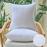OTPIPCS 18 x 18 Outdoor Pillow Inserts Set of 2 Square Throw Pillow Inserts Waterproof for Couch Porch Outside Patio Furniture Decorative Pillows Medium White Sofa Cushion Stuffer