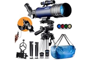 MAXLAPTER Astronomy Telescope for Kids Adults: 16X-201X High Magnification Telescope for Astronomy - 70mm Aperture 400mm AZ T