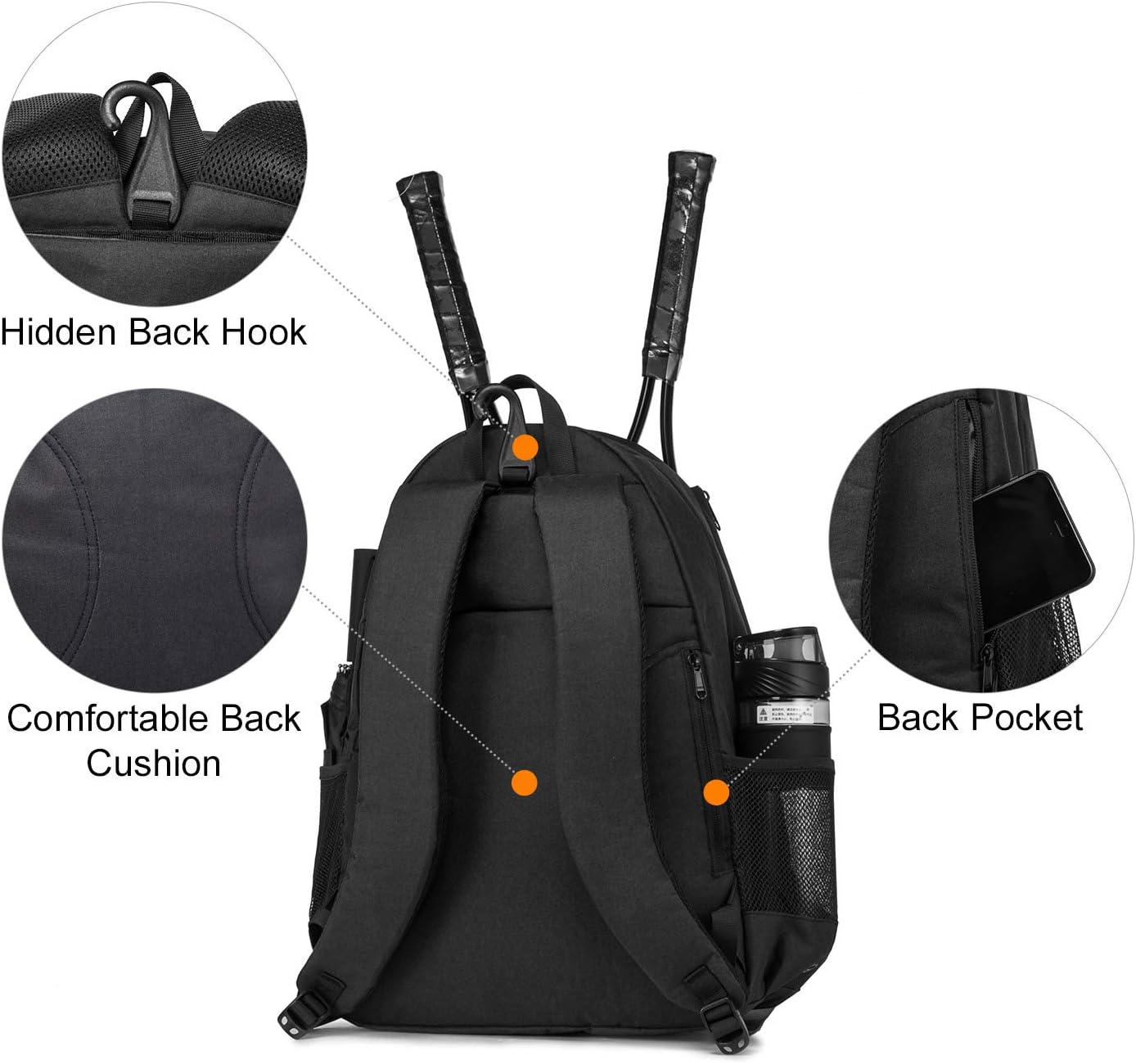Sucipi Tennis Bag Professional Tennis Backpack for Men and Women Racket Bags Holds 2 Rackets with Ventilated Shoe Compartment : Sports & Outdoors
