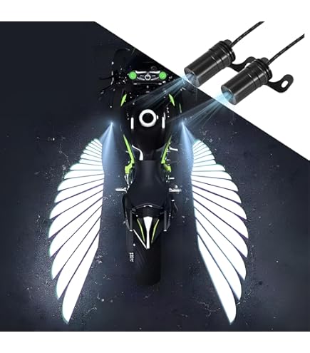 American Eagle Projection LED Wings Lights - Motorcycle & Car Underglow Kit, Projects 5-ft Wing On Road, Red, 12V
